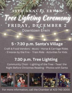 Erwin tree lighting, craft market happening Dec. 2