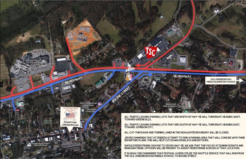 Officials announce traffic changes for 56th annual Jonesborough Days festival