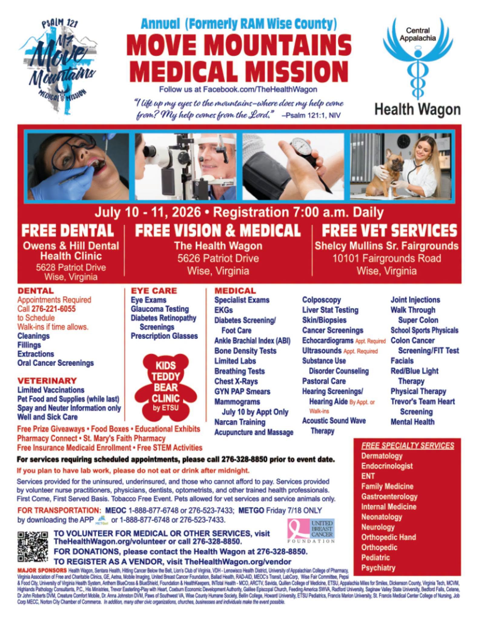 Health Wagon’s annual “Move Mountains Medical Mission” this weekend in Wise
